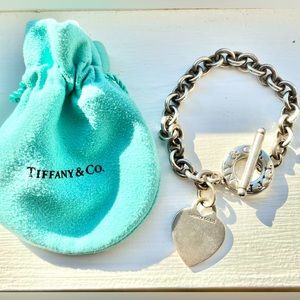 Vintage Authentic Tiffany & Co. Toggle Silver Chain Link Bracelet